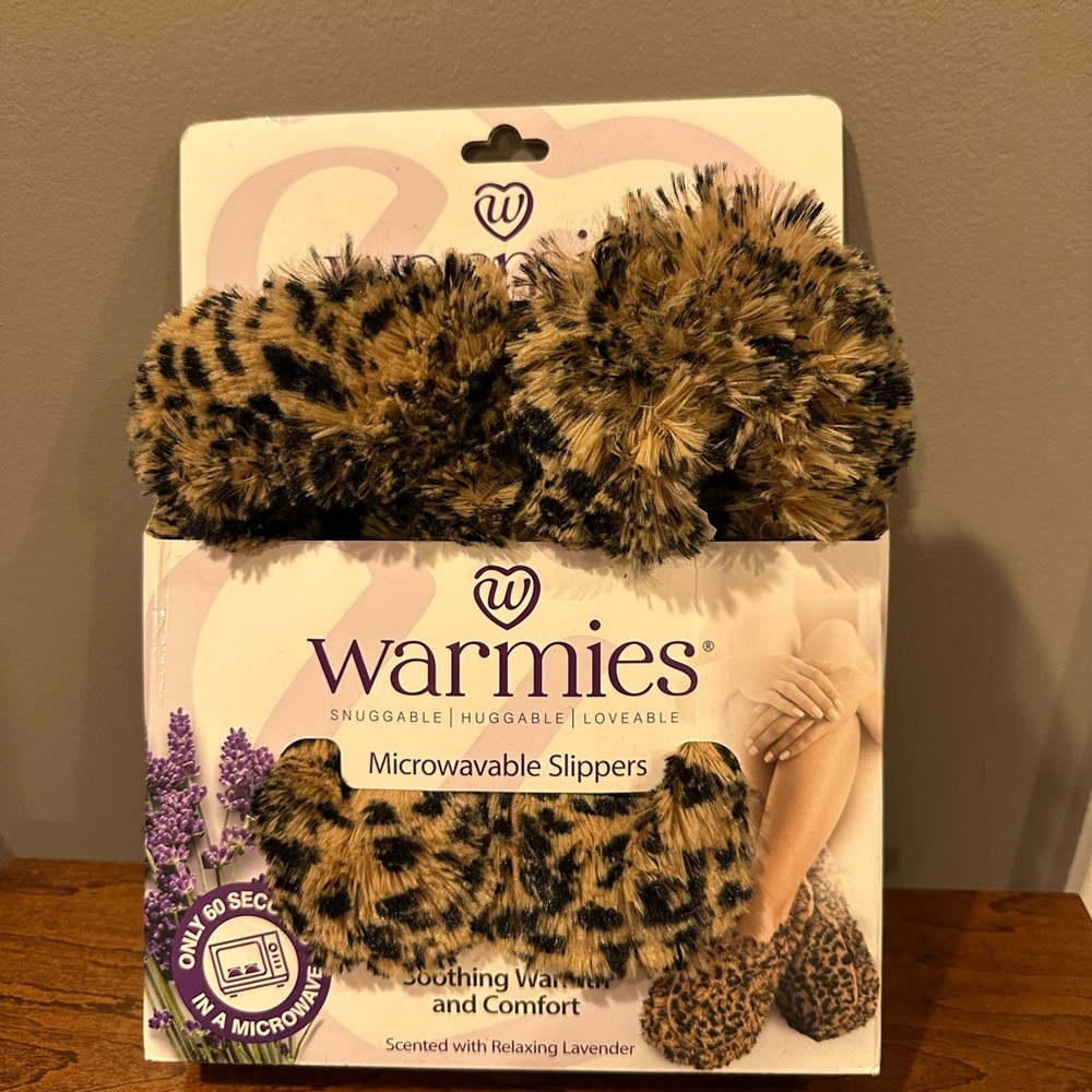 Warmies Leopard Print Microwavable Slippers